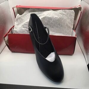 Capezio Jr Footlight Tap Dance Shoe Leather Mary Jane Buckle Strap 11 M